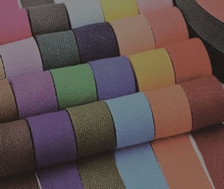 Cotton twill tape in rainbow colours